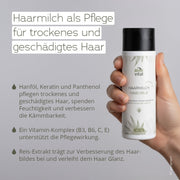 Haarmilch mit Hanfsamenöl, Pflege für trockenes und geschädigtes Haar