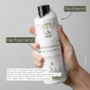 Haarshampoo mit Hanfsamenöl für trockenes, stumpfes und geschädigtes Haar