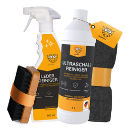 Sonneneule Leder- & Ultraschall-Reinigungs-Set — Präzise Reinigung für Oberflächen & Kleinteile